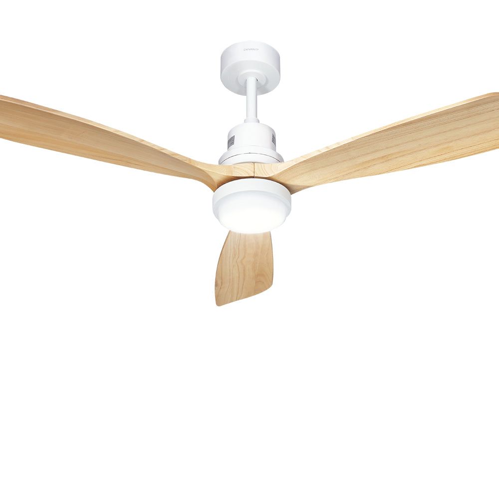 Devanti 52'' Ceiling Fan LED Light Remote Light Wood