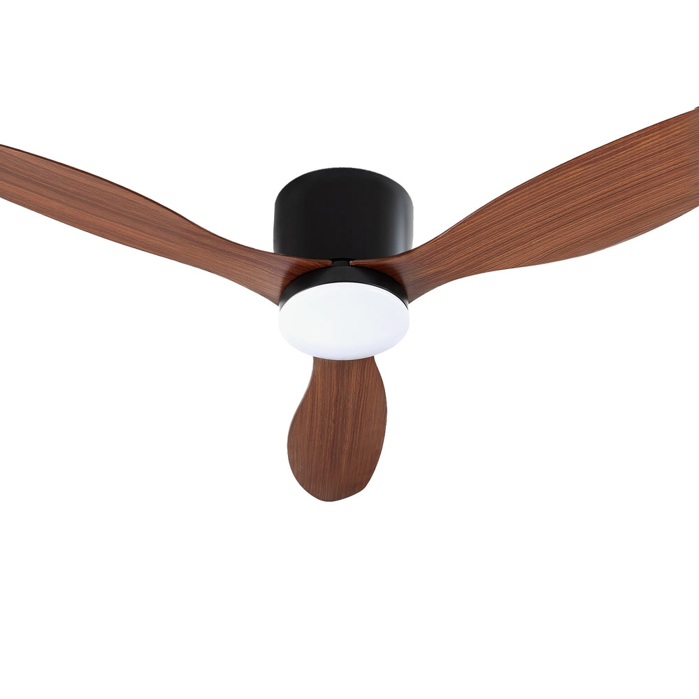 Devanti 52'' Ceiling Fan DC Motor LED Remote Dark Wood