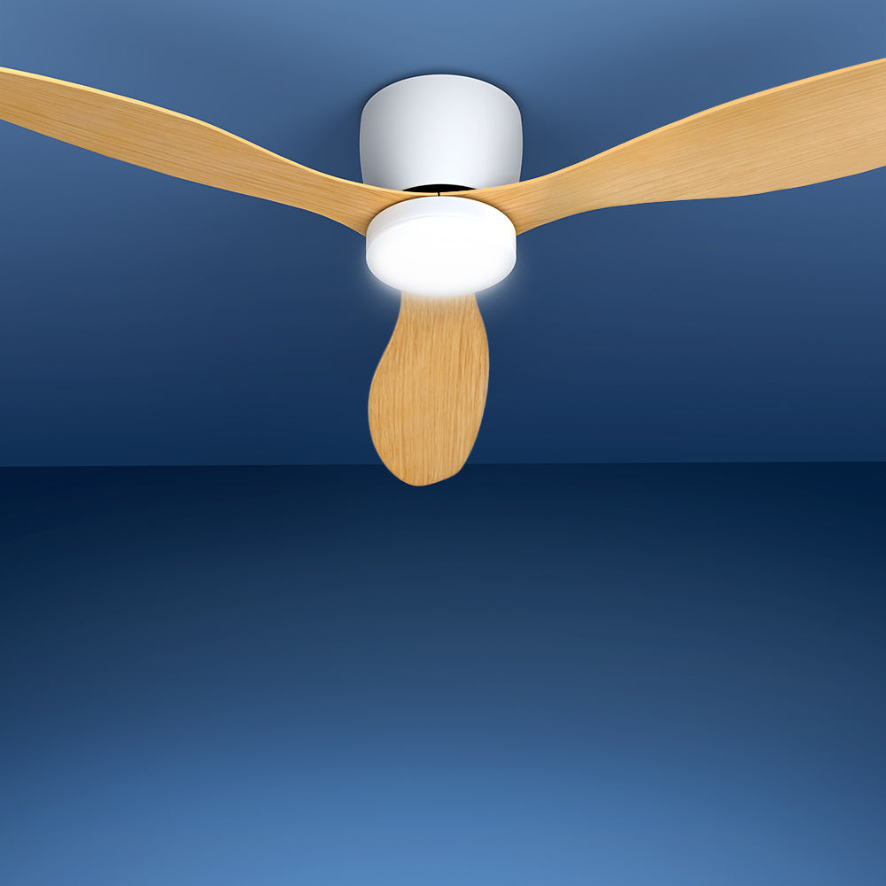 Devanti 52'' Ceiling Fan DC Motor Light Wood Remote Control