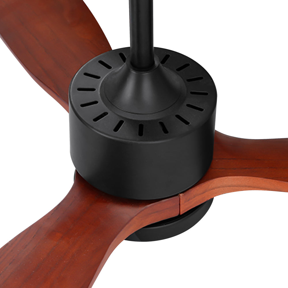 Devanti 52'' Ceiling Fan AC Motor 3 Blades LED Light Dark Wood