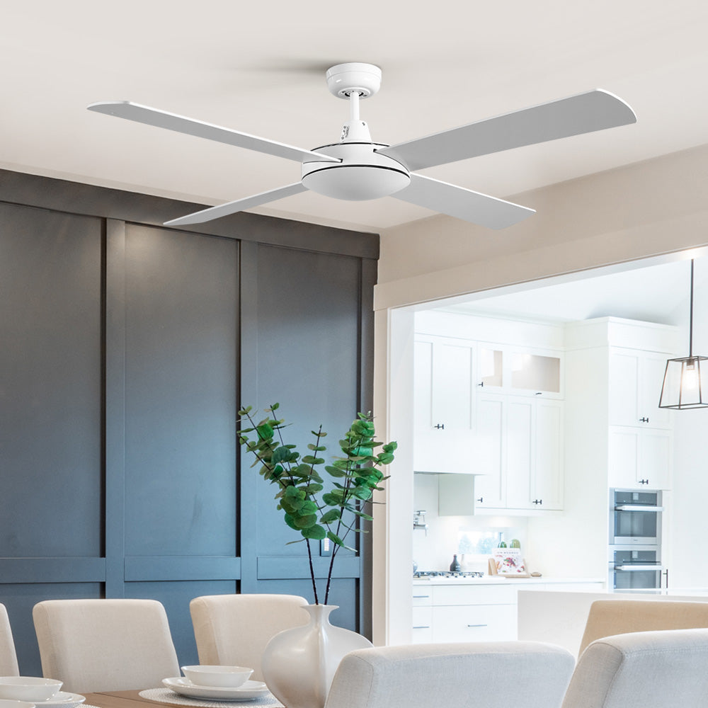 Devanti 52'' Ceiling Fan AC Motor 4 Blades Remote White