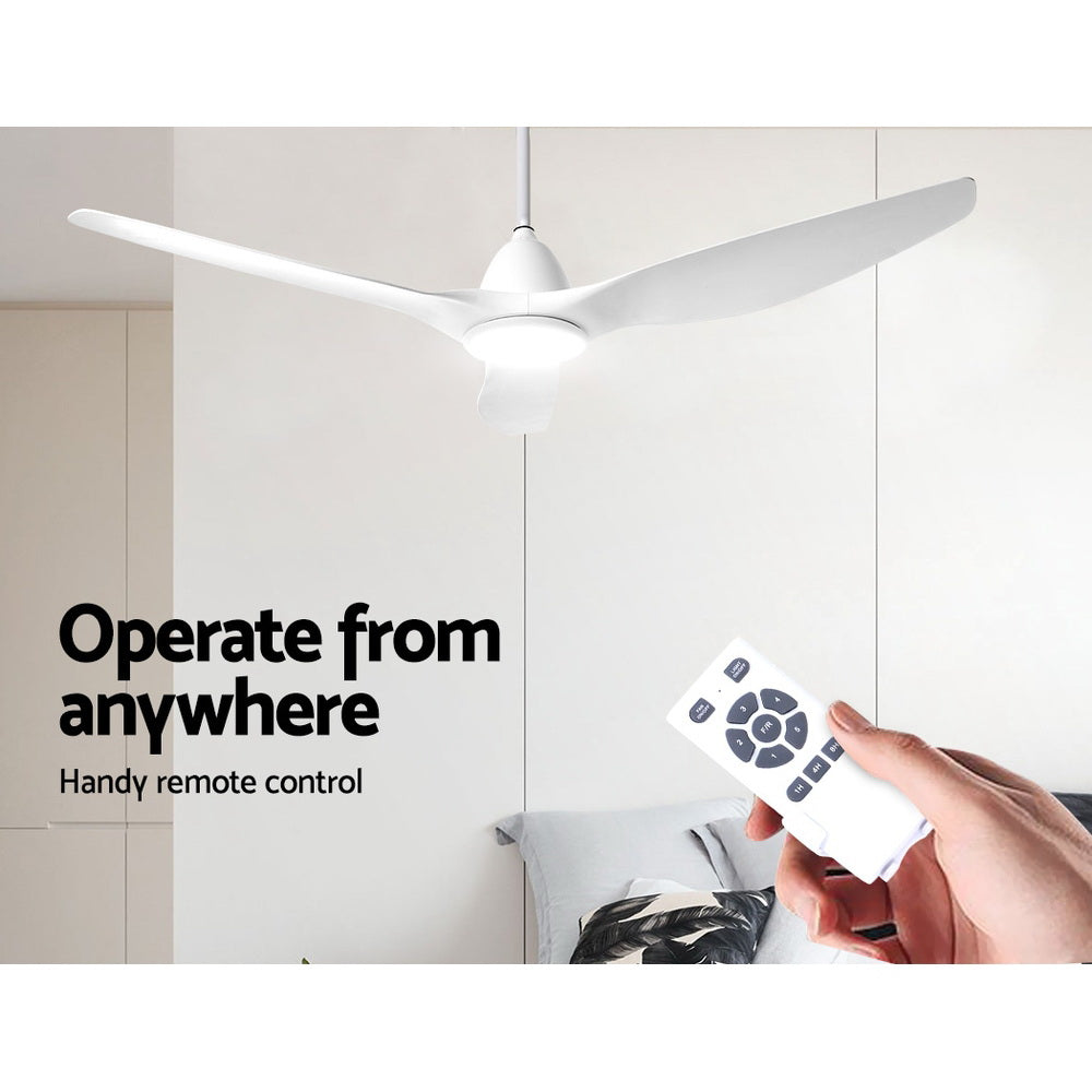 Devanti 64'' Ceiling Fan DC Motor LED Light Remote White