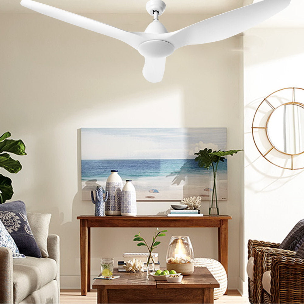 Devanti 64'' Ceiling Fan DC Motor LED Light Remote White