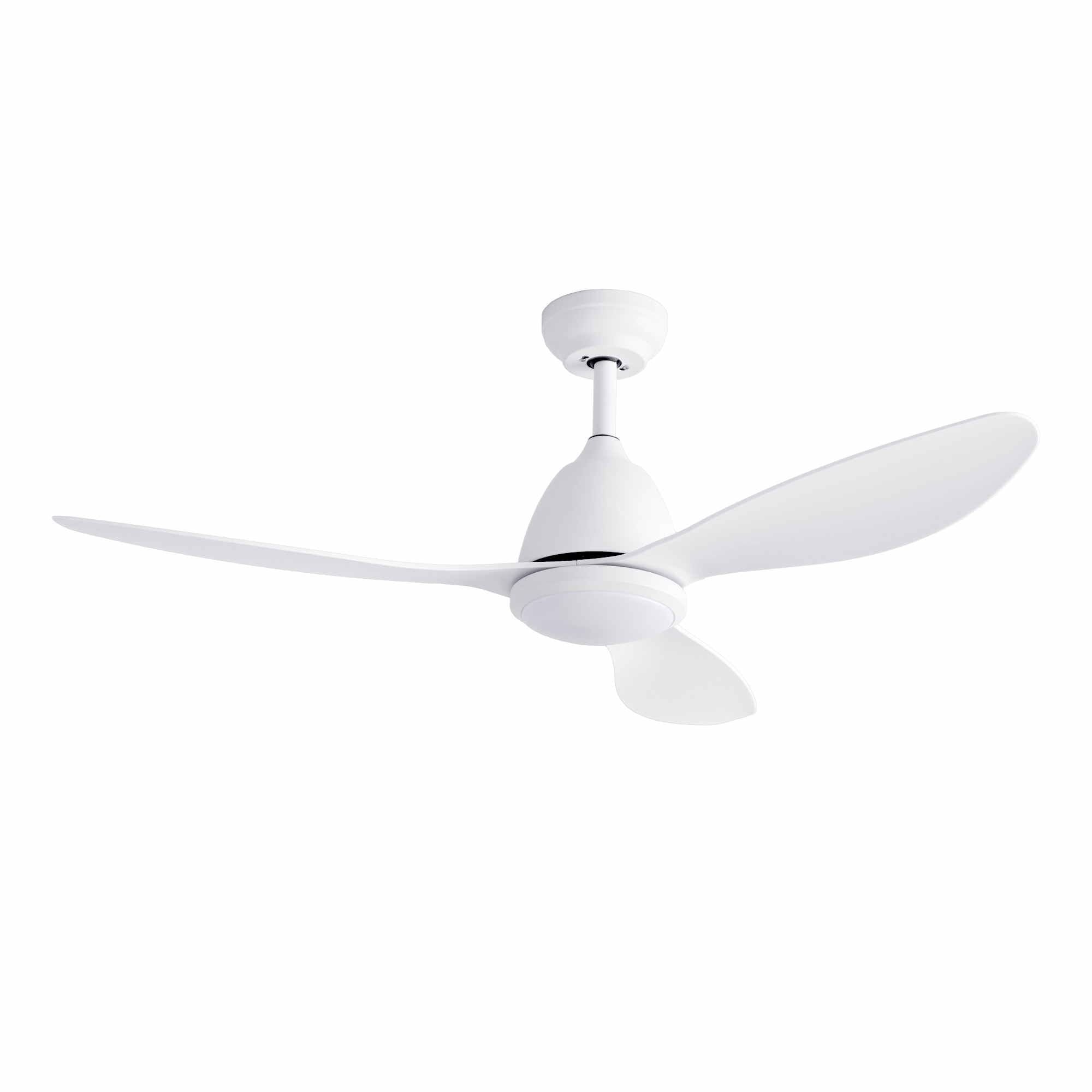 Devanti 48" Ceiling Fan with LED Light Remote Control DC Motor White
