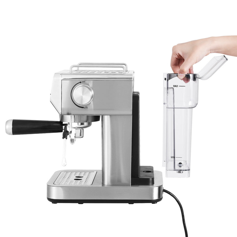 Devanti 20 Bar Espresso Machine Stainless Steel