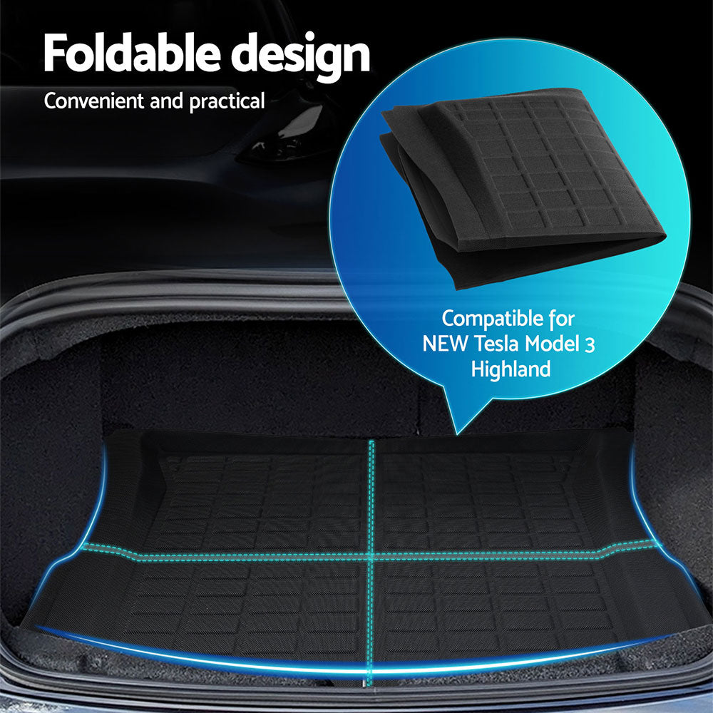 Waterproof Scratch-Resistant Cargo Mats for Tesla 3 2024 - Weisshorn