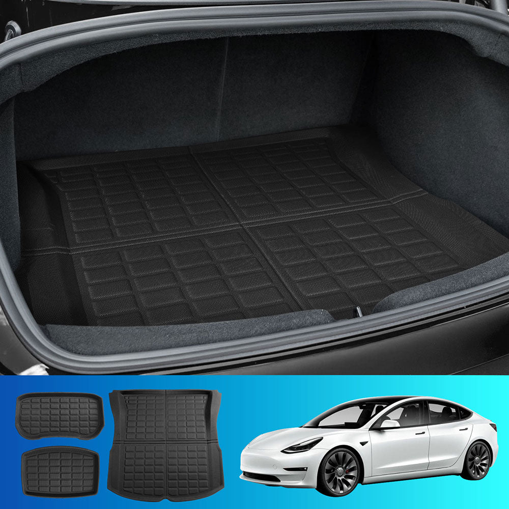 Waterproof Scratch-Resistant Cargo Mats for Tesla 3 2024 - Weisshorn