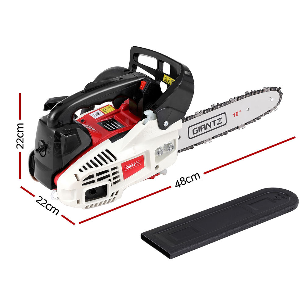 25cc Lightweight Petrol Chainsaw, 10" Bar, Anti-Vibration - Giantz