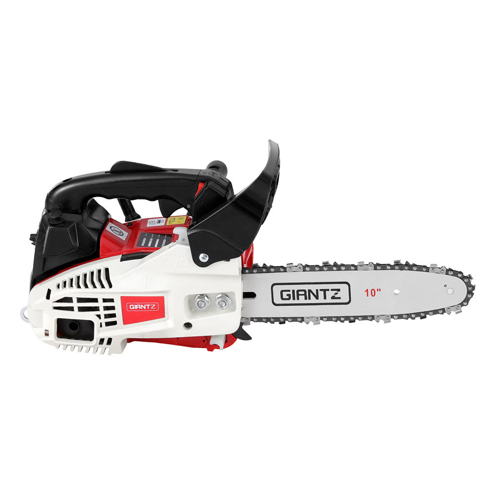 25cc Lightweight Petrol Chainsaw, 10" Bar, Anti-Vibration - Giantz