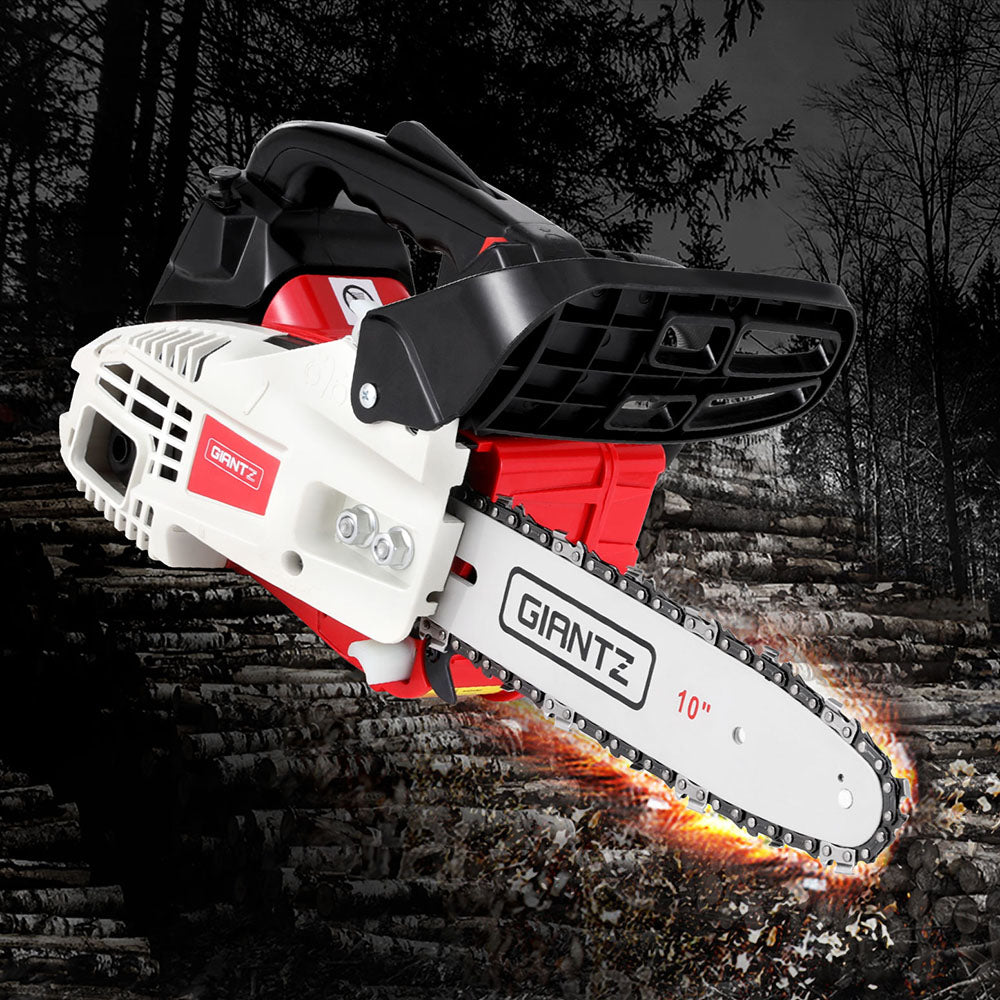 25cc Lightweight Petrol Chainsaw, 10" Bar, Anti-Vibration - Giantz