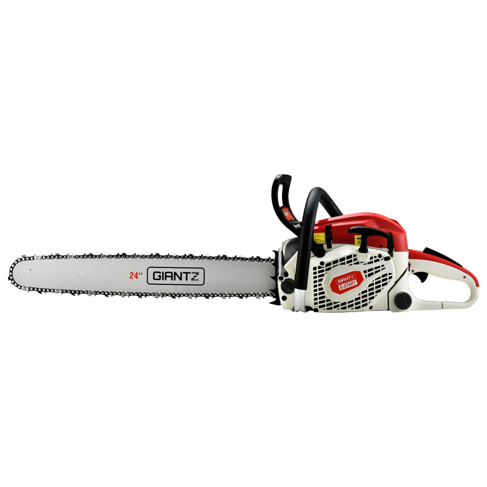 Giantz 92CC 24" Petrol Chainsaw Commercial E-Start