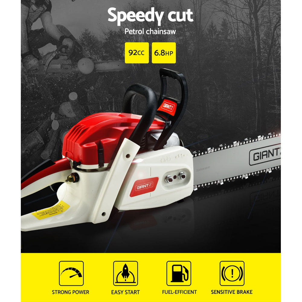 Giantz 92CC 24" Petrol Chainsaw Commercial E-Start