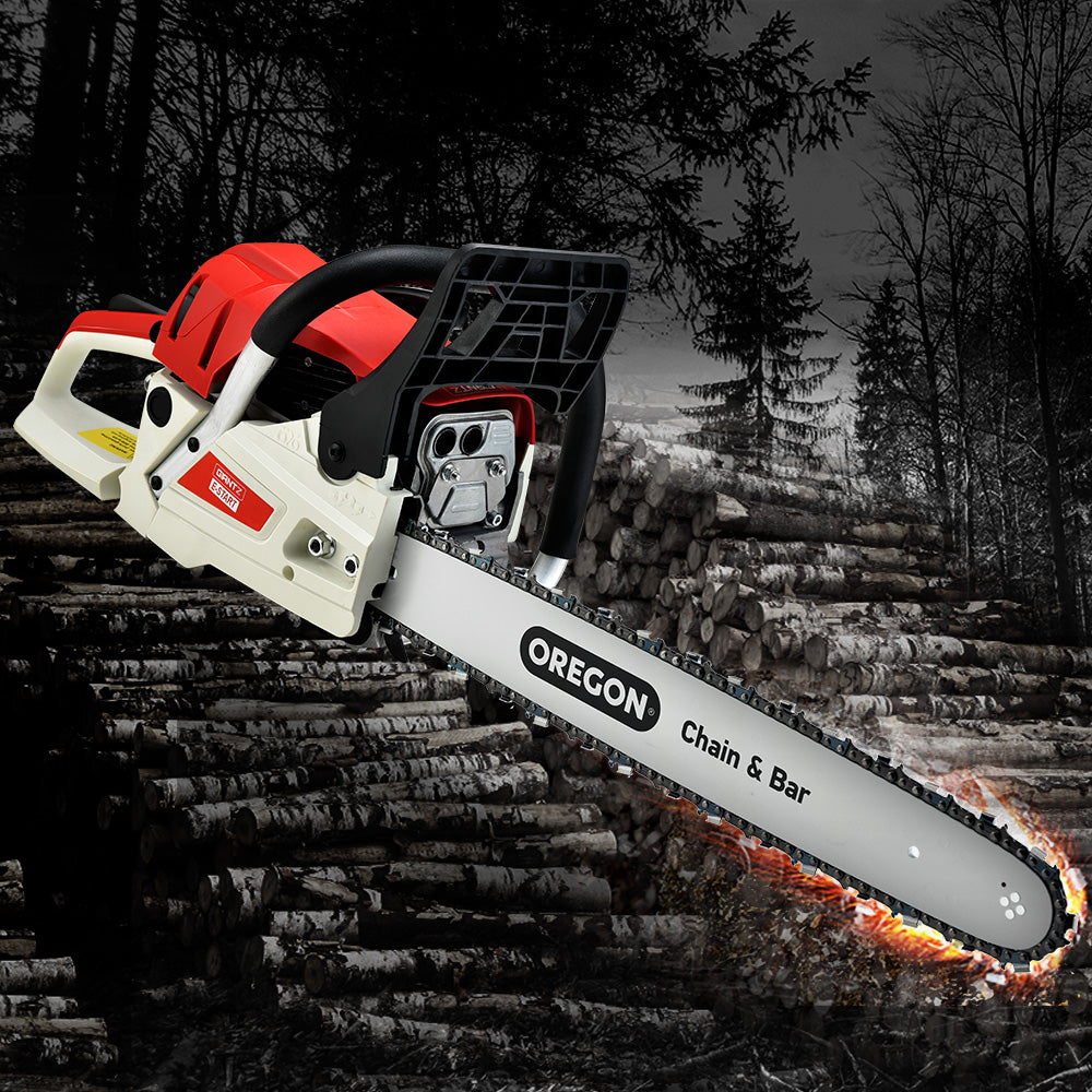 Giantz 52CC Petrol Chainsaw 20" Oregon Bar E-Start Commercial