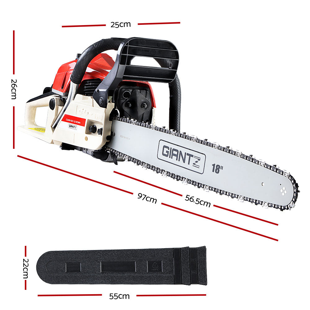 Giantz 75CC 18" Petrol Chainsaw Commercial E-Start
