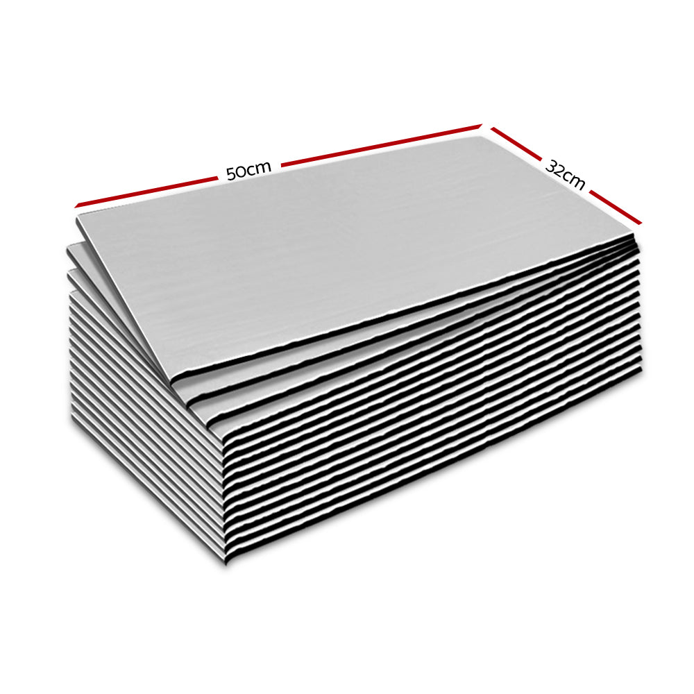 Weisshorn 32x50cm Car Sound Deadener Mat Butyl Heat Insulation 12pcs