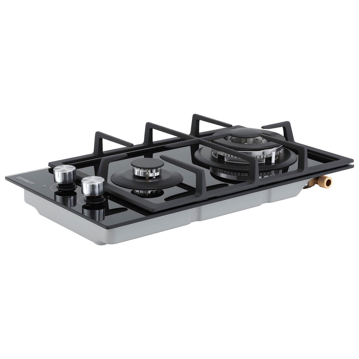 Devanti 30cm 2 Burner Built-in Gas Cooktop Glass Top NG LPG