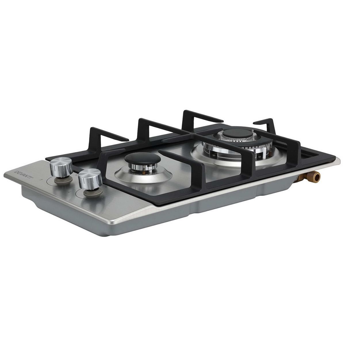 Devanti 30cm Built-in Gas Cooktop 2 Burner Silver