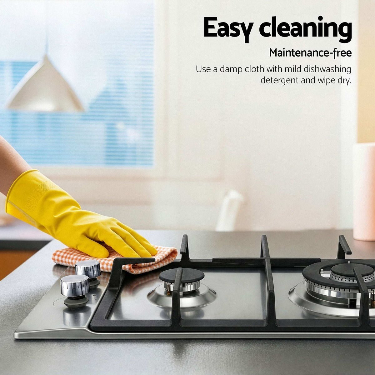 Devanti 30cm Built-in Gas Cooktop 2 Burner Silver