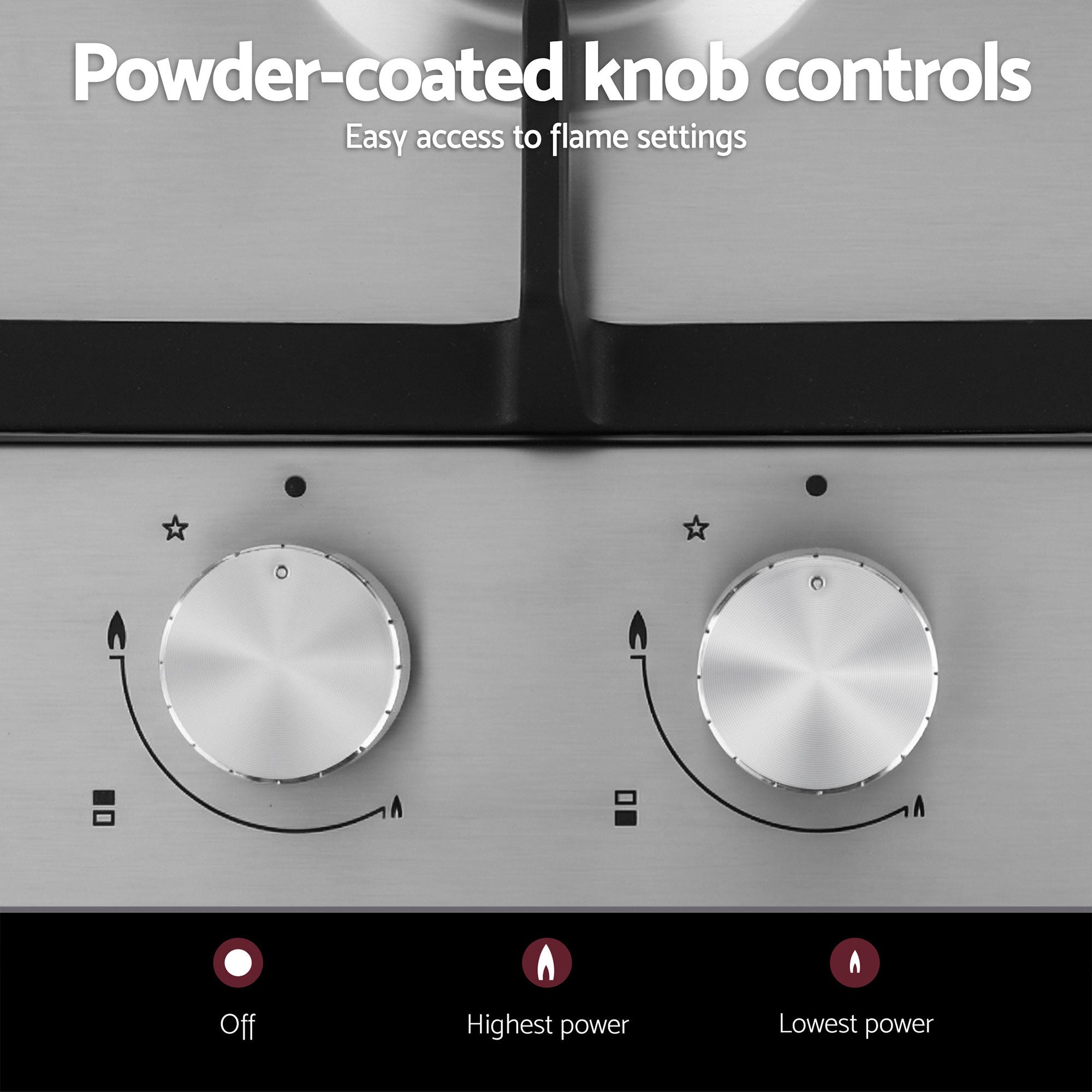 Devanti Gas Cooktop 30cm 2 Burner Silver