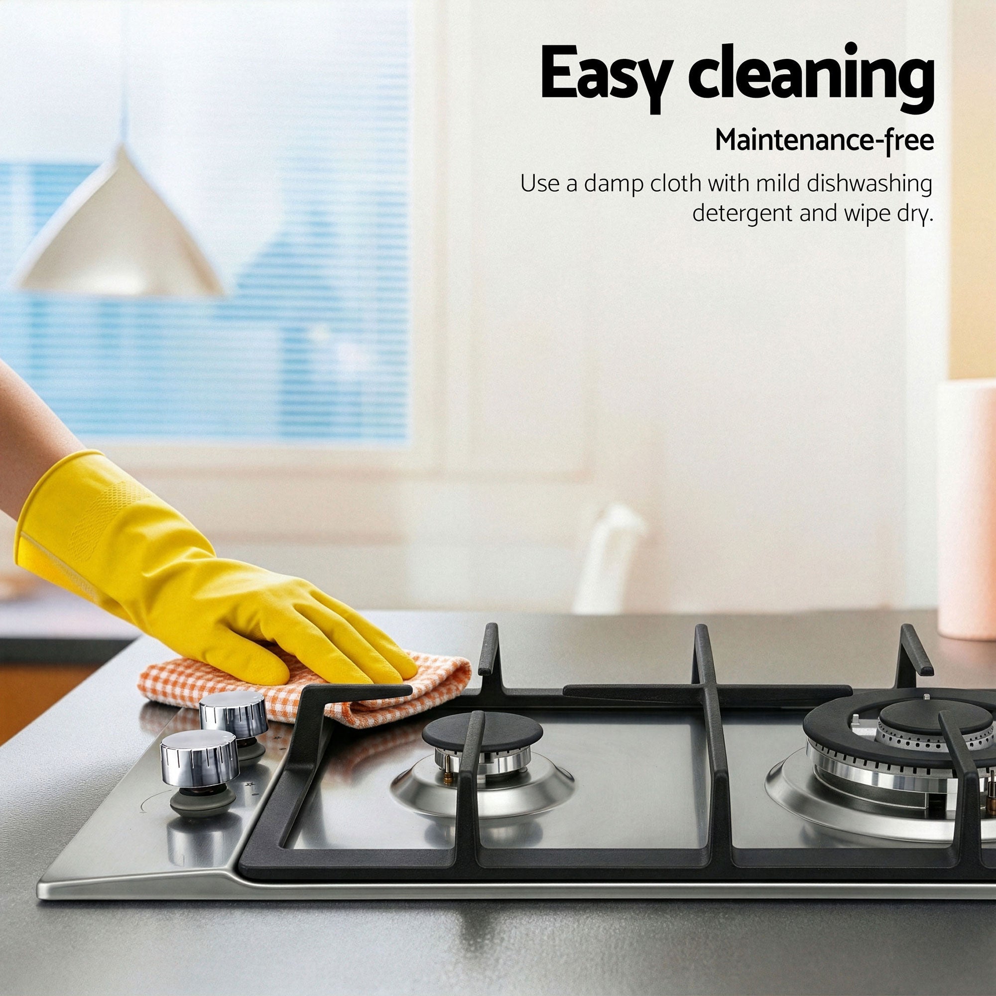 Devanti Gas Cooktop 30cm 2 Burner Silver