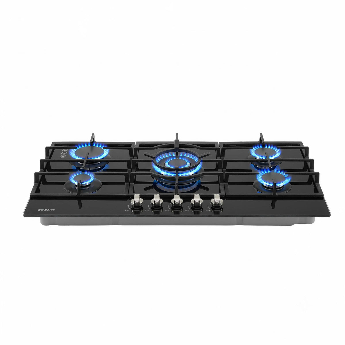 Devanti 90cm 5 Burner Gas Cooktop LPG or Natural Gas Black