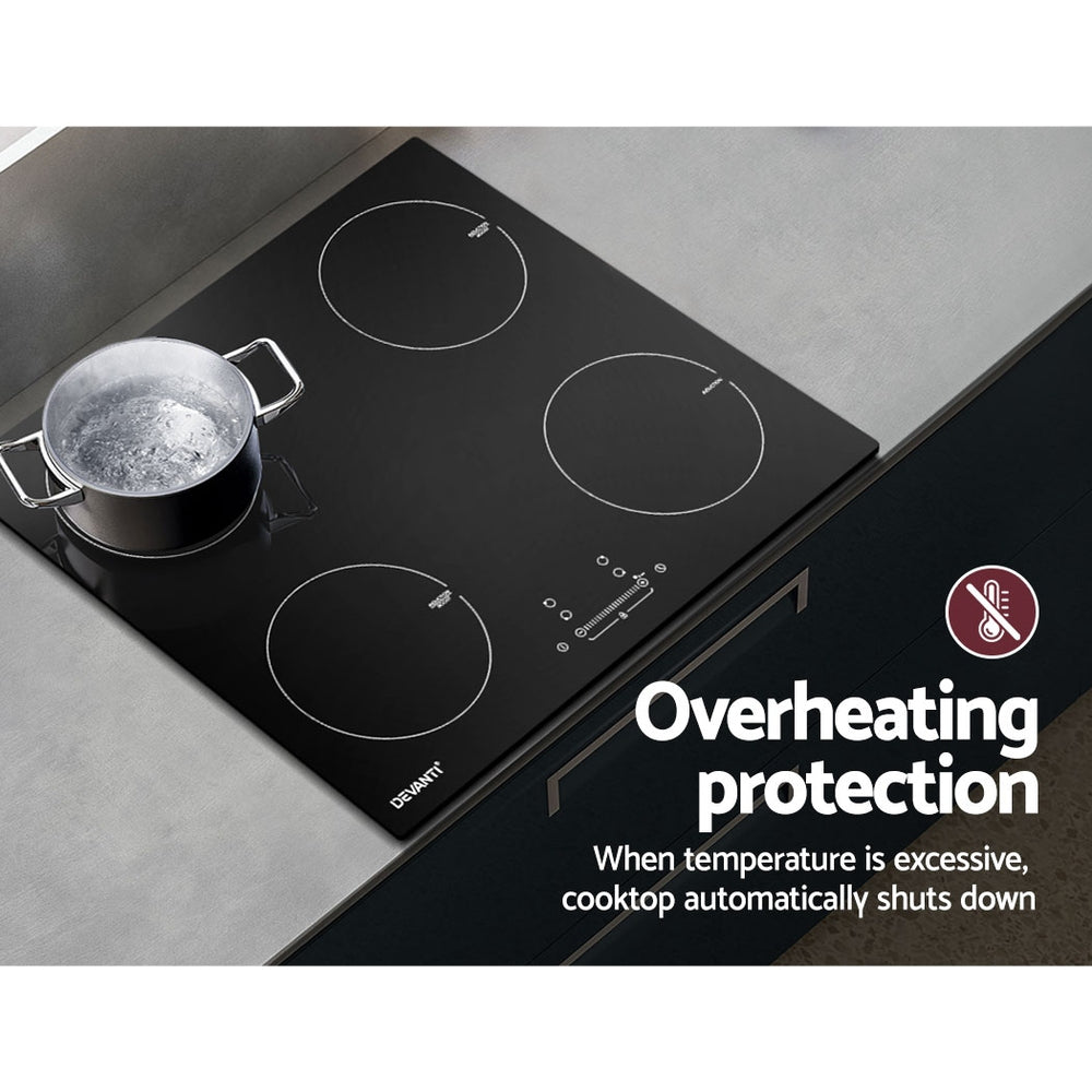 Devanti 60cm Induction Cooktop 4-Zone Electric Black