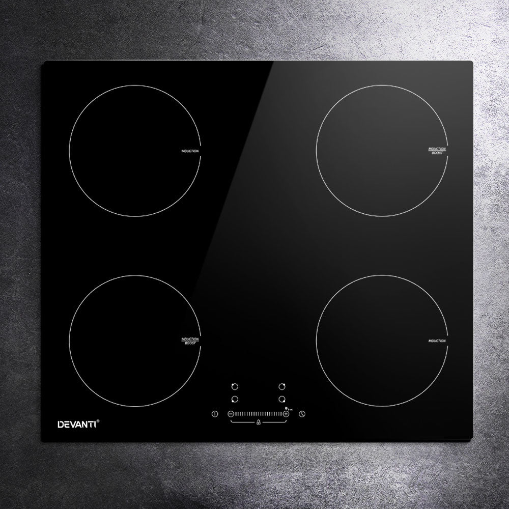 Devanti 60cm Induction Cooktop 4-Zone Electric Black