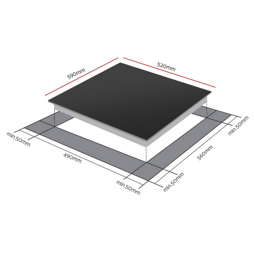 Devanti 60cm Induction Cooktop 4-Zone Electric Black