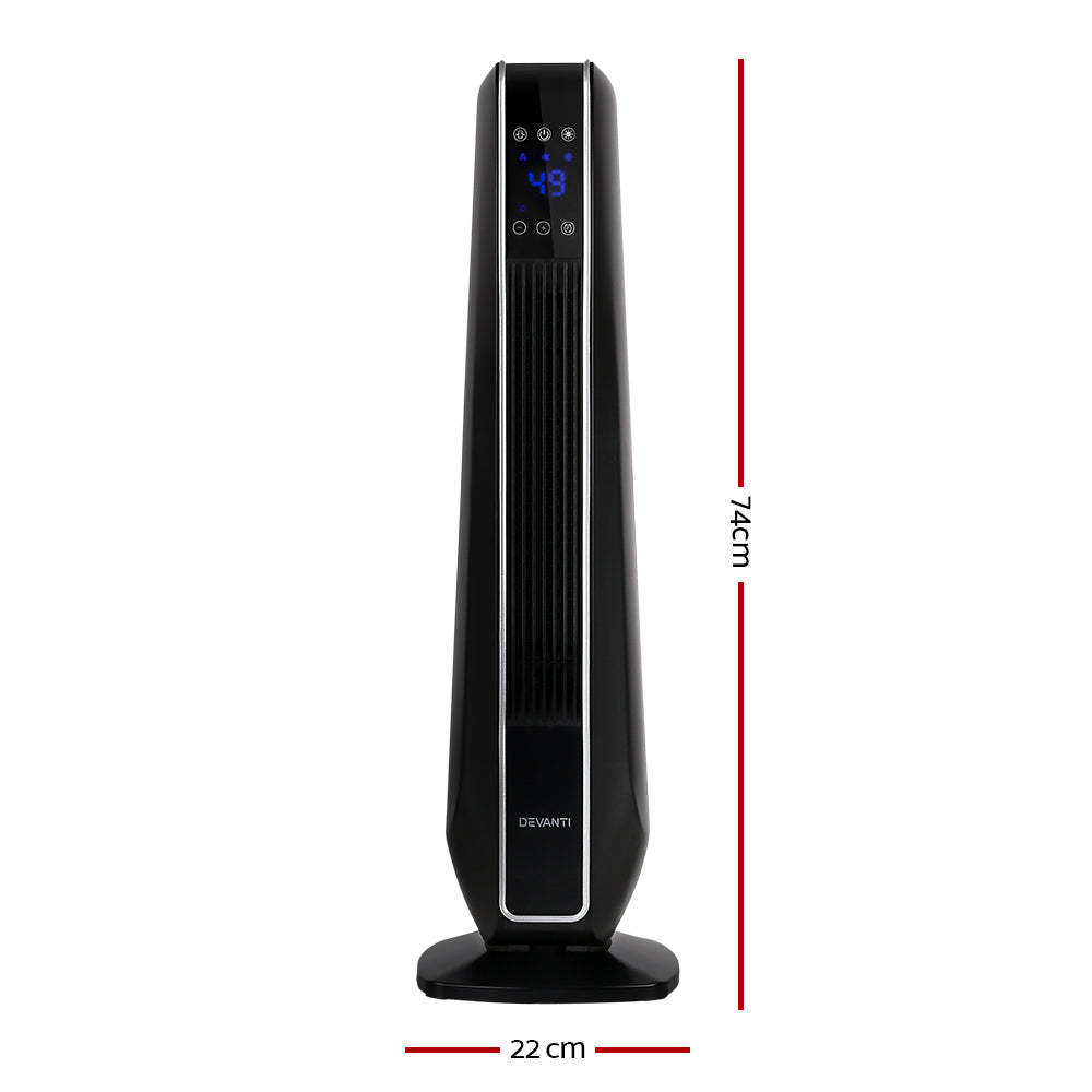 Devanti 2400W Ceramic Tower Heater Black