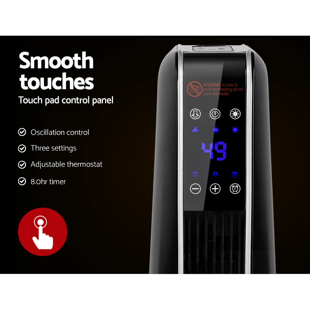 Devanti 2400W Ceramic Tower Heater Black