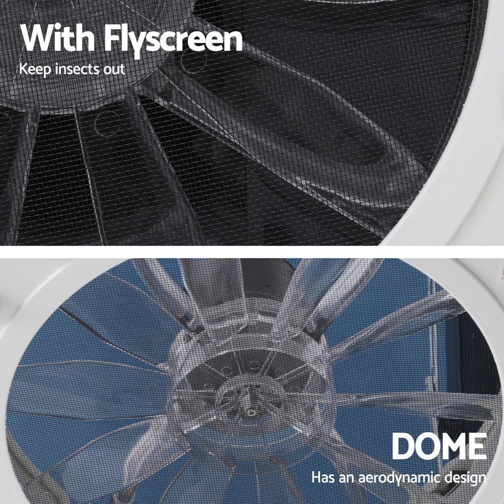 Weisshorn Caravan Roof Hatch 12V Shower Fan Reversible Airflow White/Black
