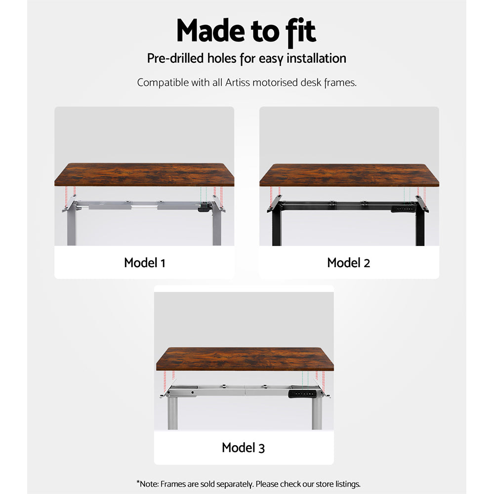 Rustic Brown 120CM Desk Top for Artiss Standing Desk