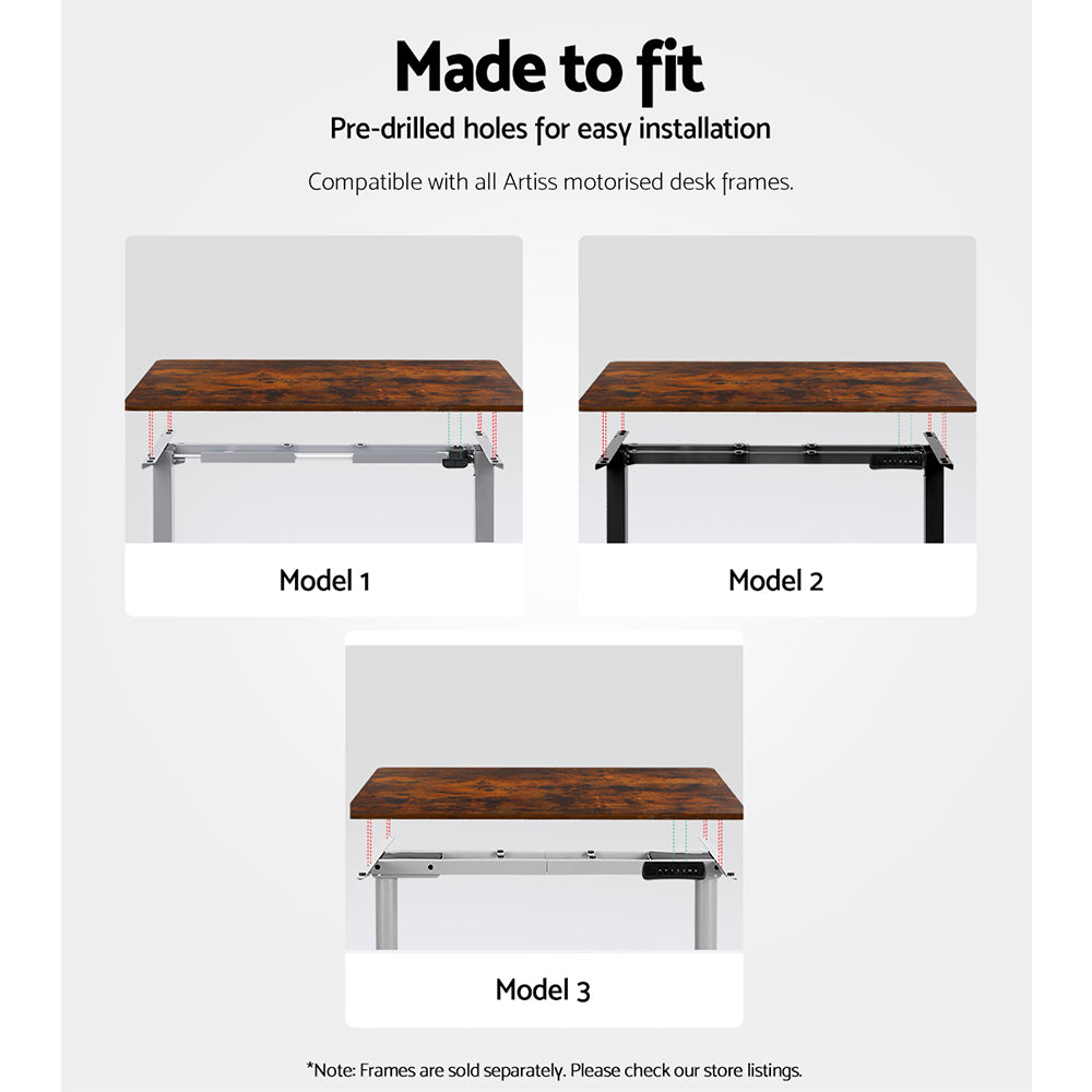 Rustic Brown 140cm Desk Top for Artiss Standing Desk