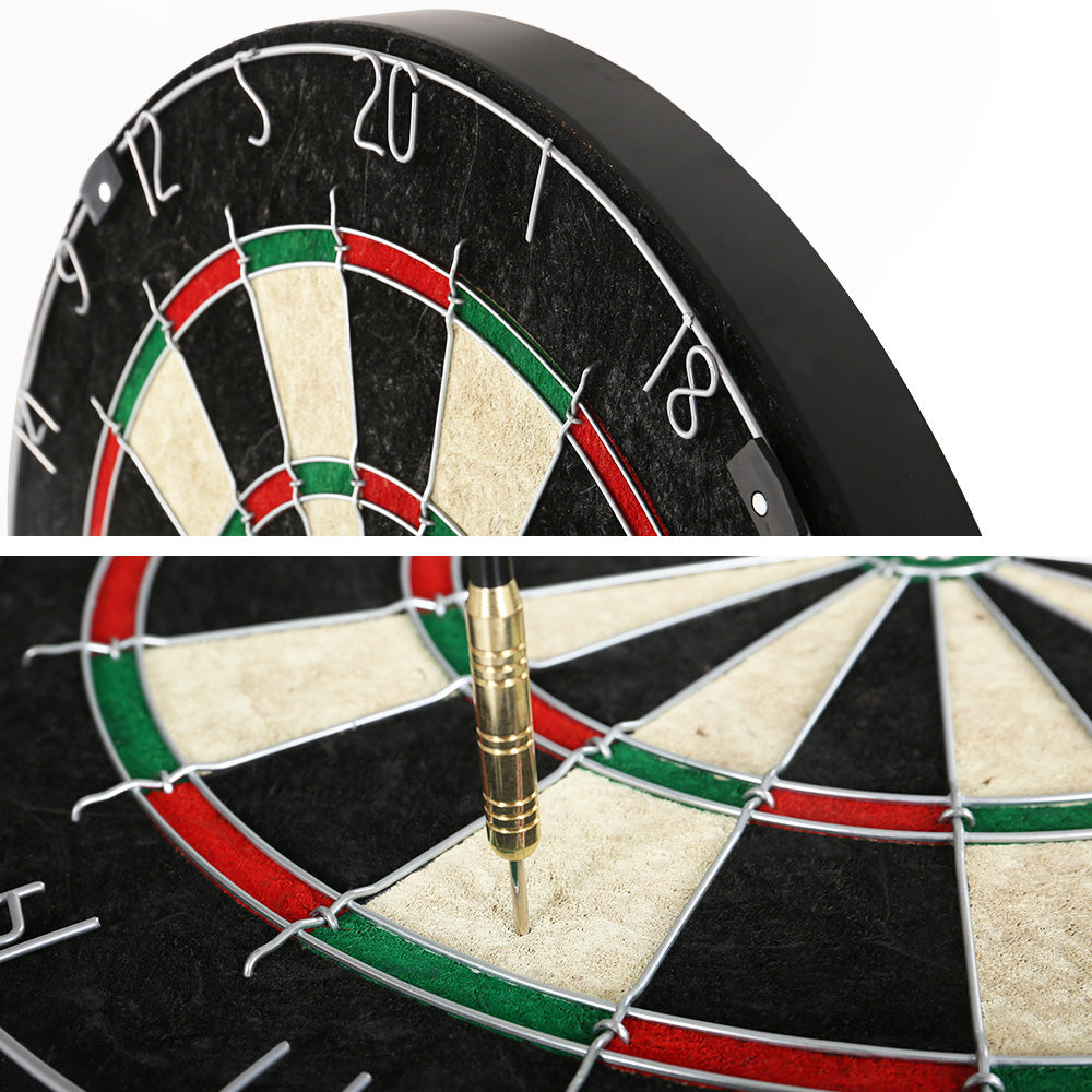 18" Dartboard Cabinet Set Steel Darts Brown