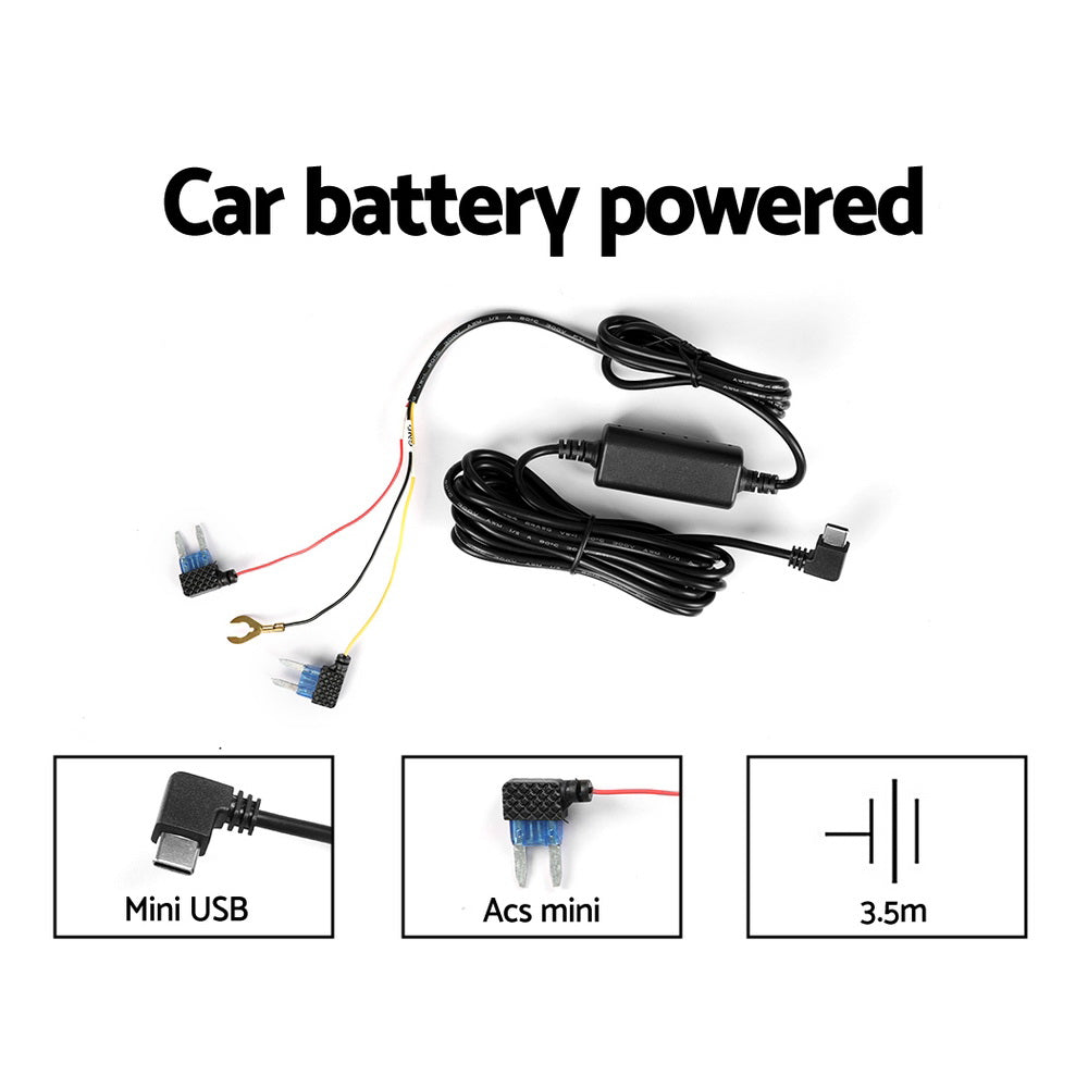 UL-tech 4K Dash Camera Hidden Front Rear WiFi Black