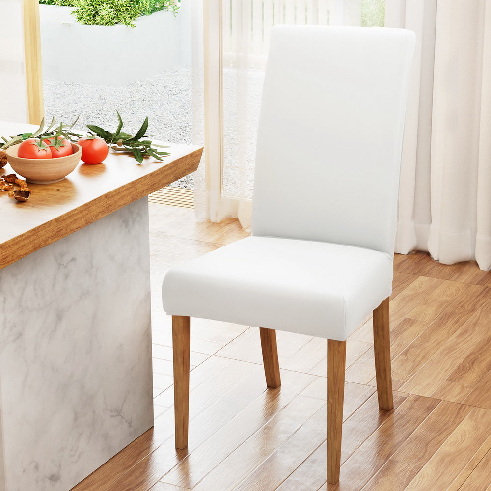 Artiss 6x Dining Chair Slipcovers Spandex Stretch White