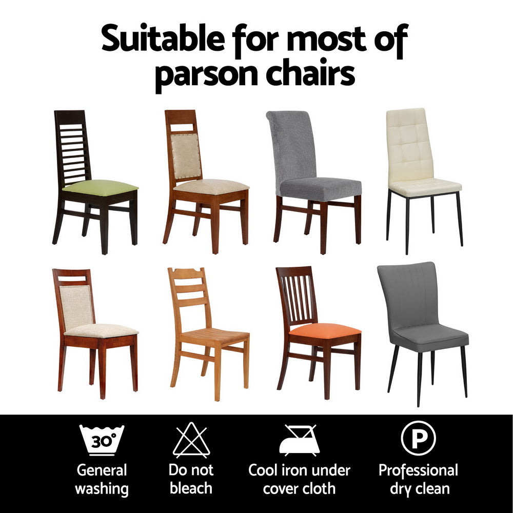 Artiss 6x Dining Chair Slipcovers Spandex Stretch White