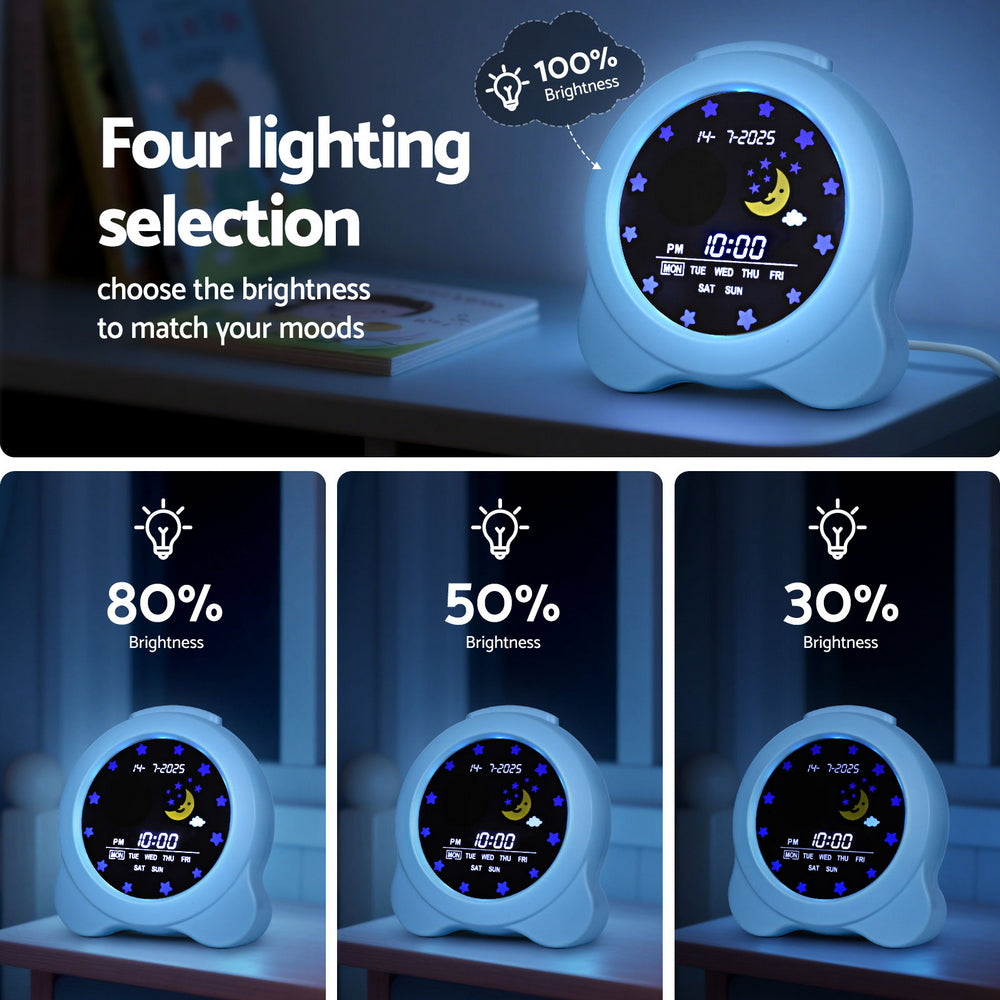 Artiss 3.8" Digital Day Clock Calendar Alarm LCD Blue (Children)