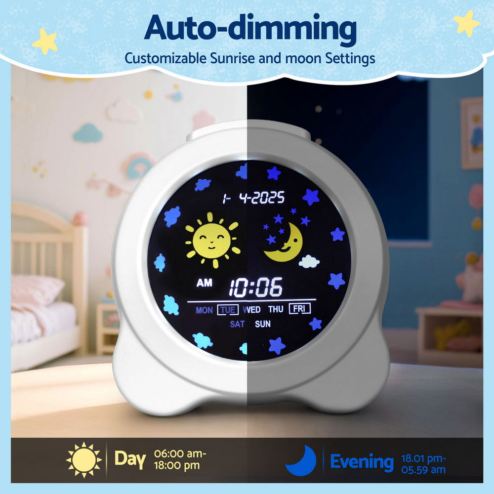Artiss 3.8" Digital Day Clock Calendar Alarm LCD White