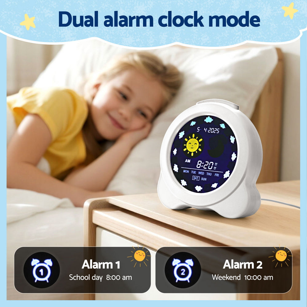 Artiss 3.8" Digital Day Clock Calendar Alarm LCD White