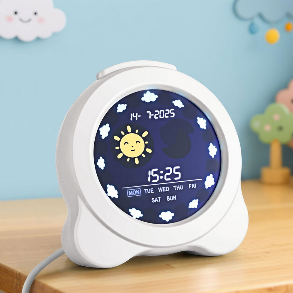 Artiss 3.8" Digital Day Clock Calendar Alarm LCD White