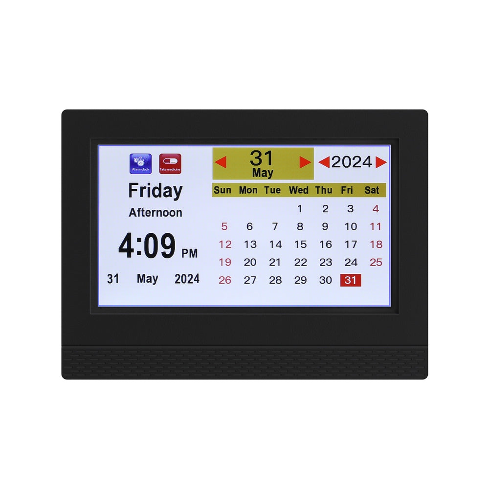 Artiss 7" Digital Day Clock Calendar Alarm Black