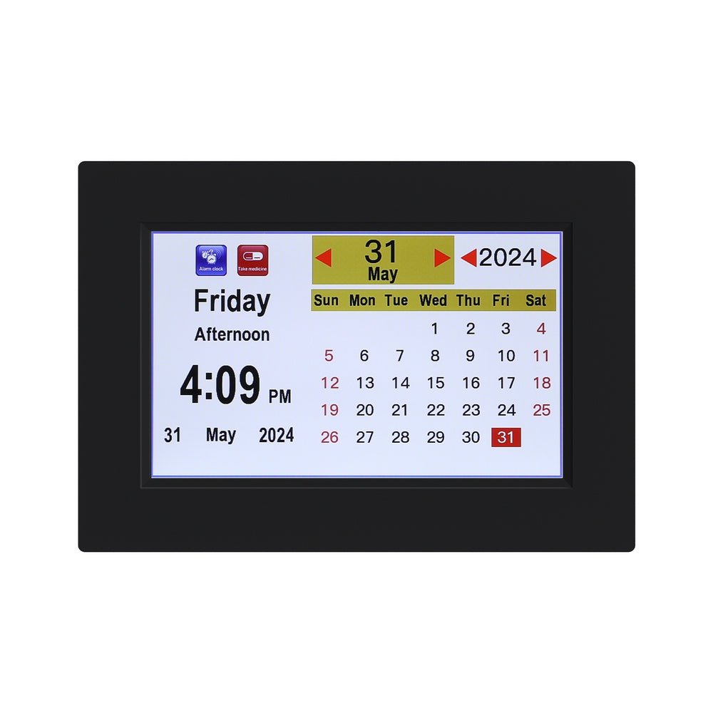 Artiss 8" Digital Day Clock Calendar Alarm Black