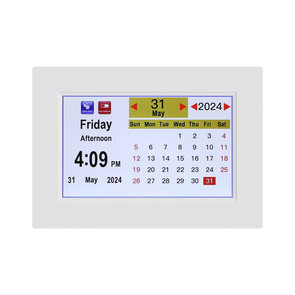 Artiss 8-Inch Digital Day Clock Calendar Alarm White