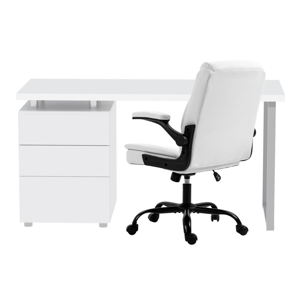 Artiss Executive Desk and Chair Set White