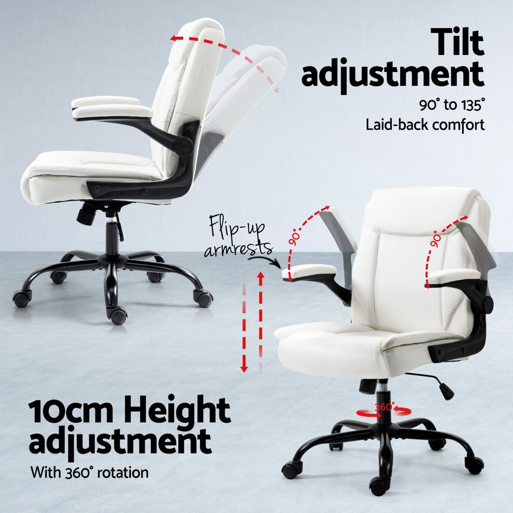Artiss Executive Desk and Chair Set White