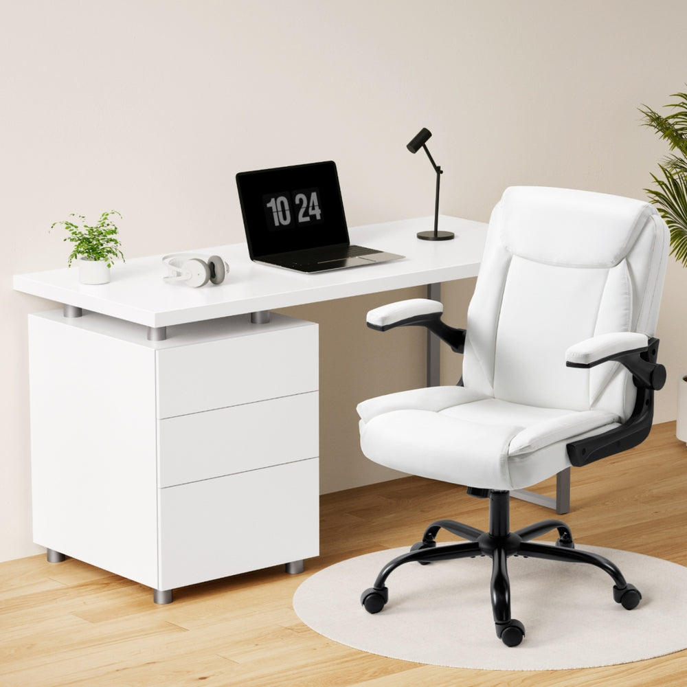 Artiss Executive Desk and Chair Set White
