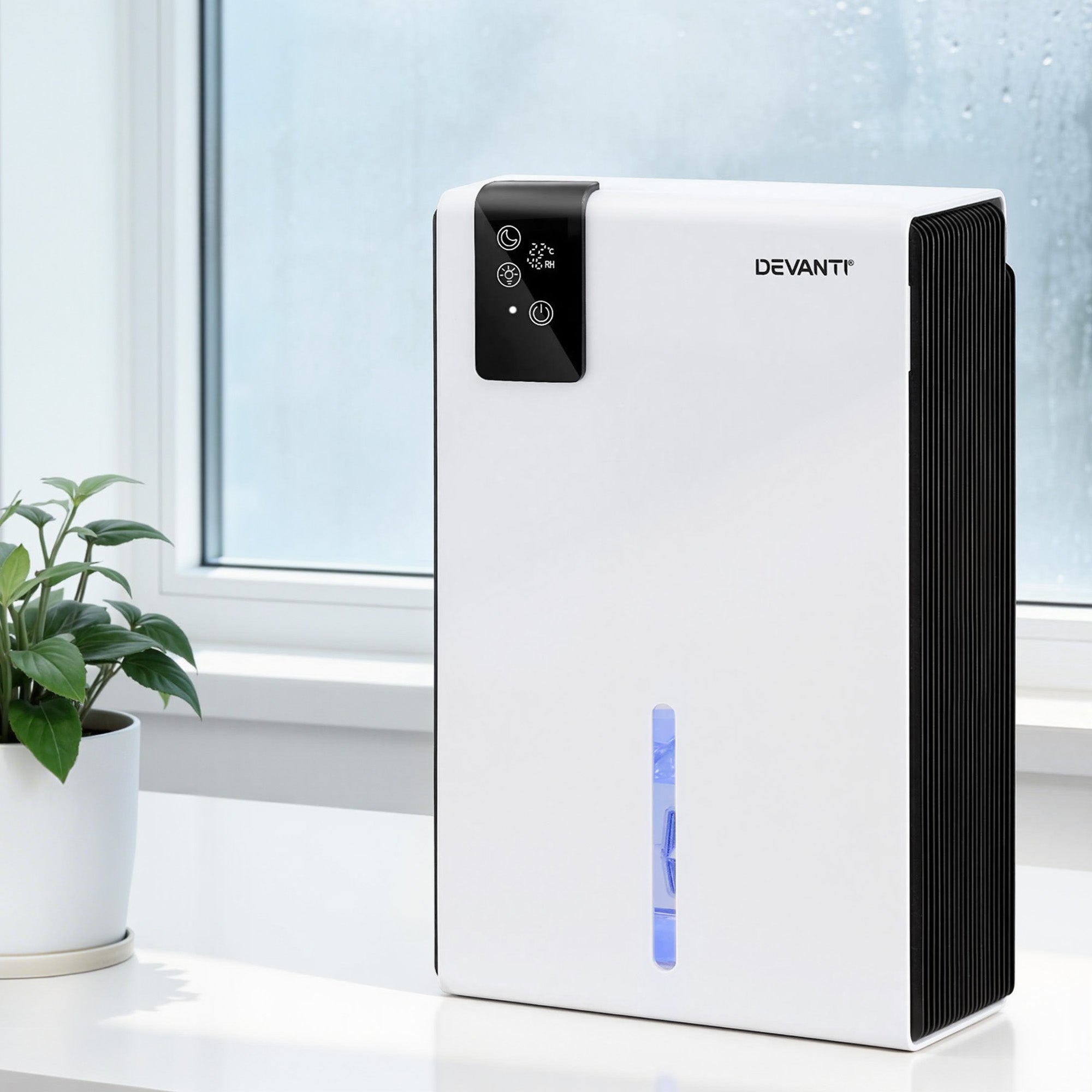 DEVANTI 2000ml Portable Dehumidifier Moisture Absorber Home Bedroom Quiet Remote