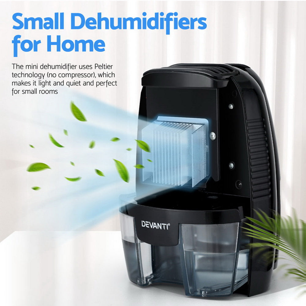 Devanti 600ML Mini Dehumidifier Air Purifier Black