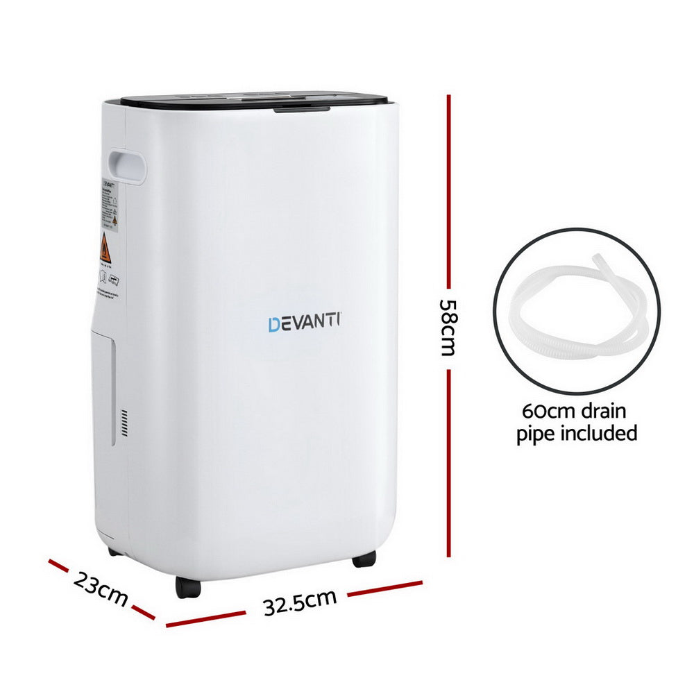 Devanti 20L Dehumidifier Air Purifier White